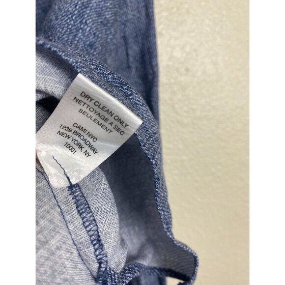 Cami NYC Linen Blend Chambray Women's Collared Long Sleeve Shirt Blue Size Large - Picture 6 of 15